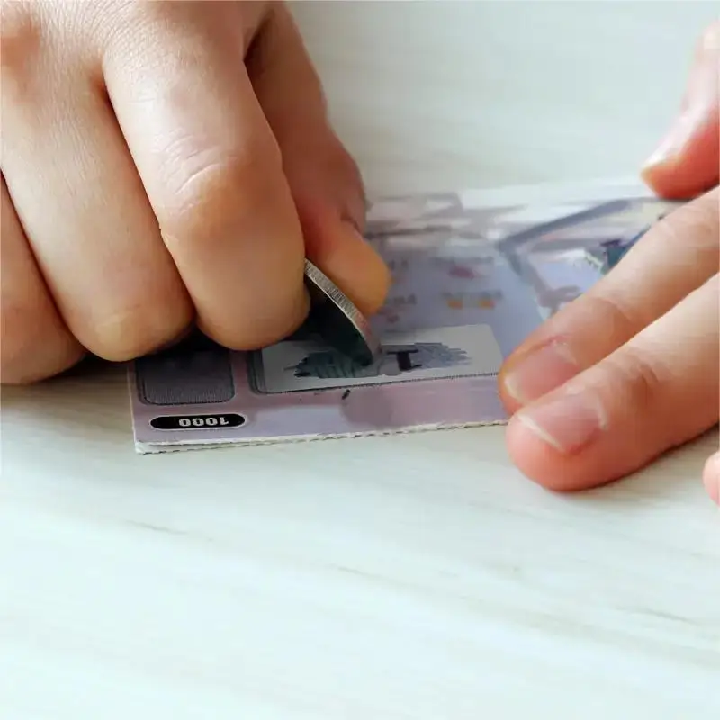 100 Stück/Packung Rechteckige Rubbelaufkleber, 1,9 x 0,6 Zoll – Detail 7