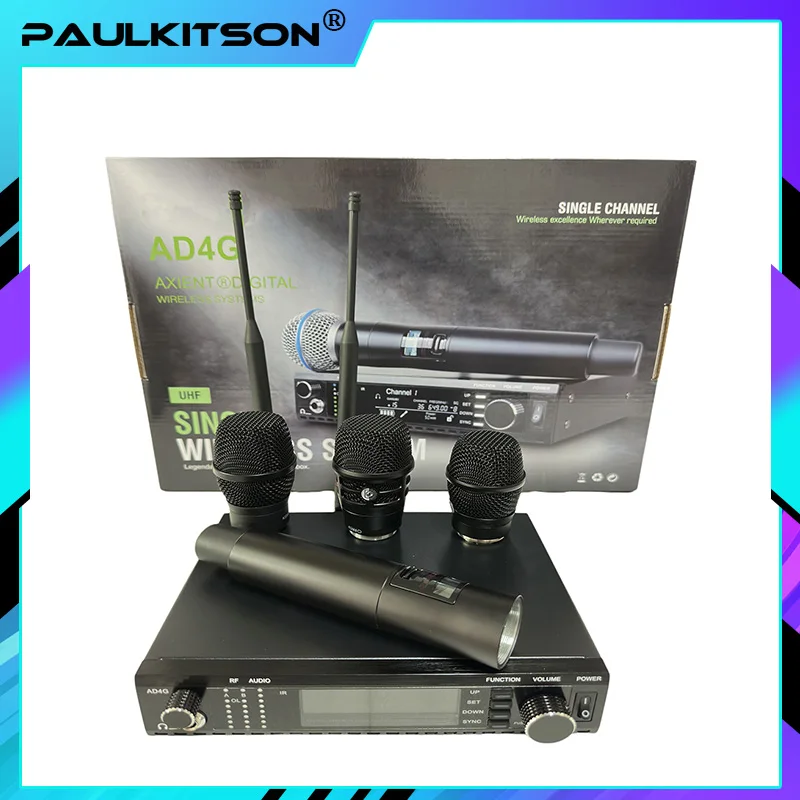 Paulkitson Professional Single Channel AD4G Microphone With Monitoring Microphone Ksm11uhf Wireless Microphone System Karaoke