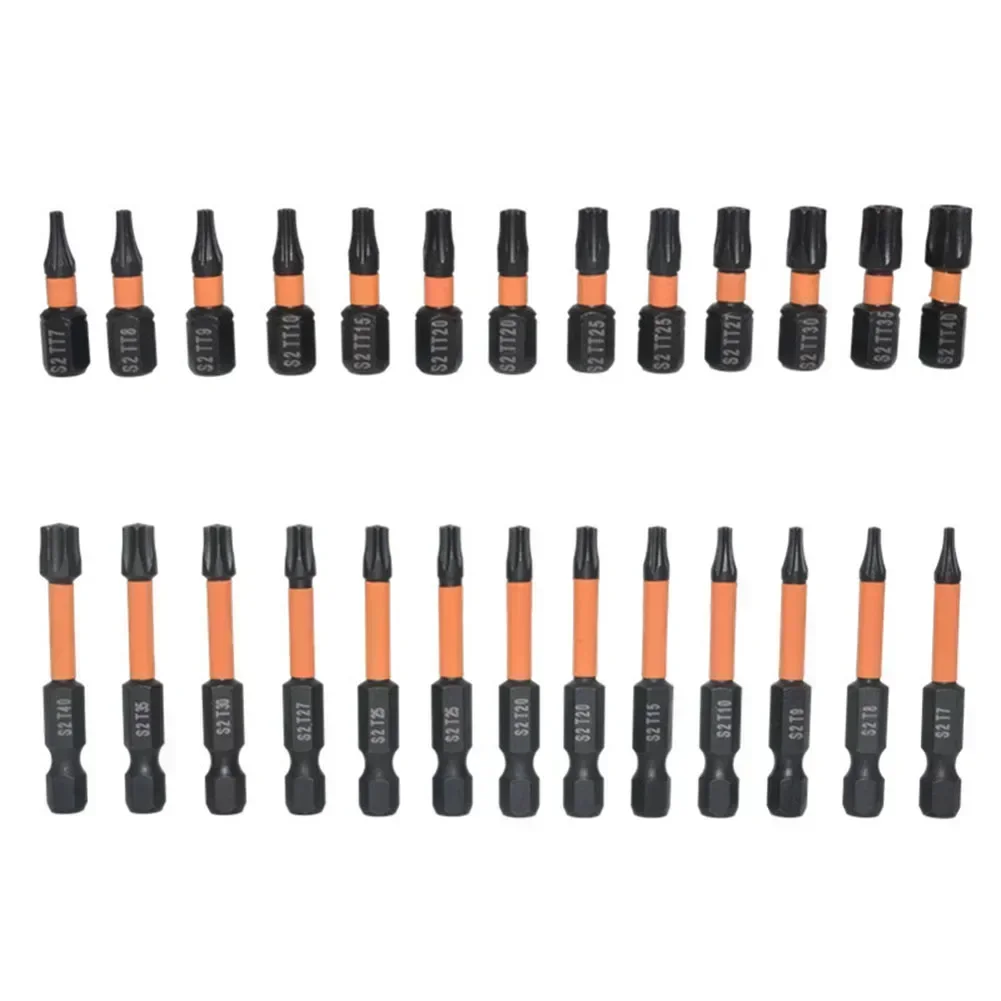 26Pcs Torx Screwdriver-Bits Set Star Plum Solid Screwdriver Bit Tamper Proof Security Drill Bit Magnetic-Batch Head T7-T40 Parts