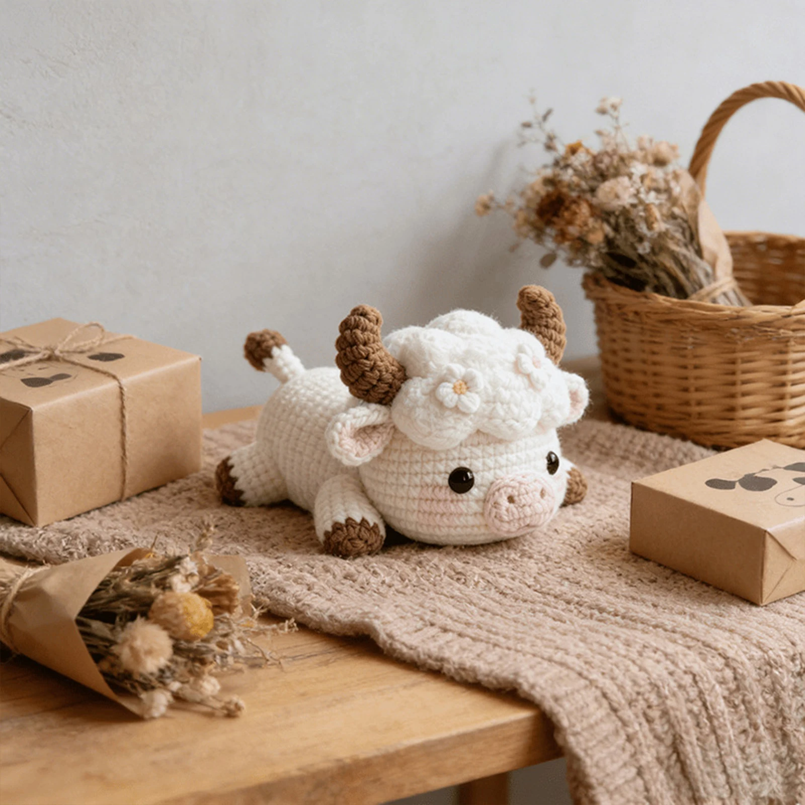 Cloud Cow DIY Complete Starter Knitting Set for Beginners Adults Birthday Gifts Crochet Starter Kit W/ Step-by-Step Tutorials