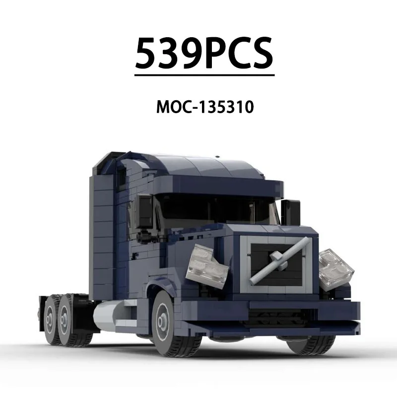 

MOC-135310 Building Block Semi-Trailer Truck Tractor Trailer Model, 539 Pieces, Children's Birthday and Christmas Toy Gift