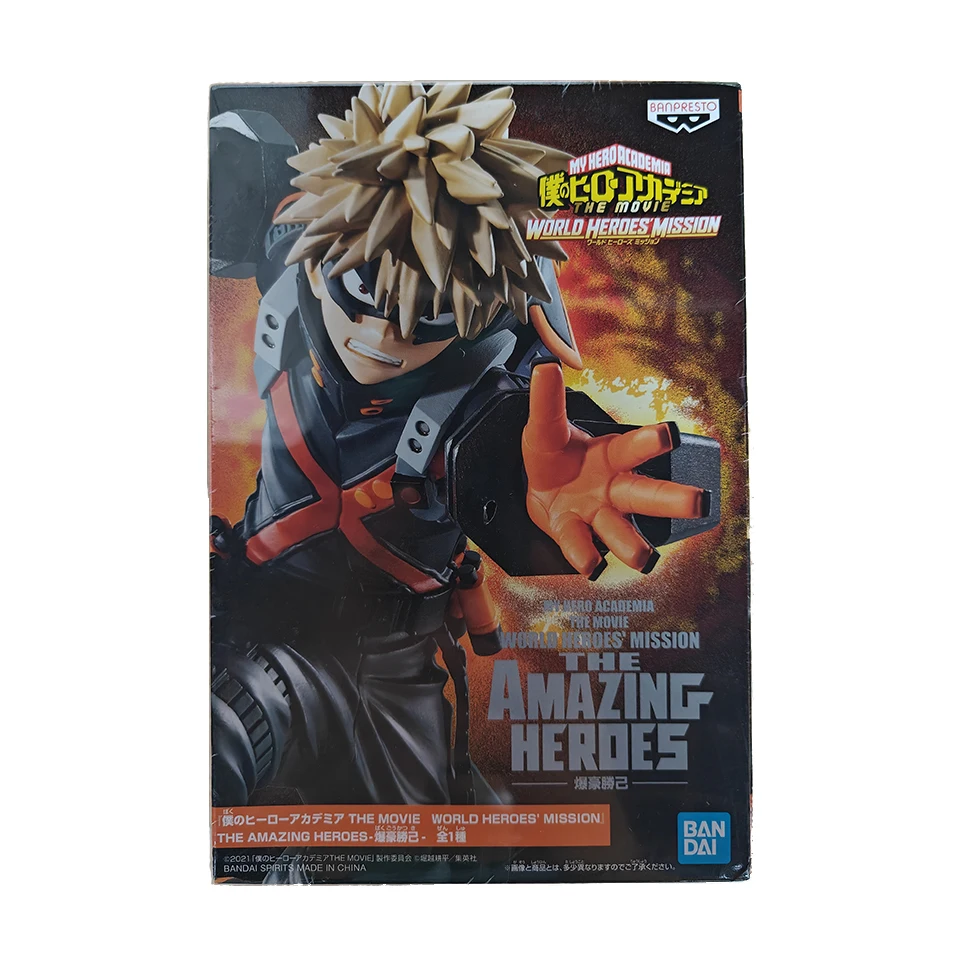 Original  Banpresto My Hero Academia  Amazing 15cm Bakugou Katsuki World Heroes Mission Action Figures PVC Collection Model Toys