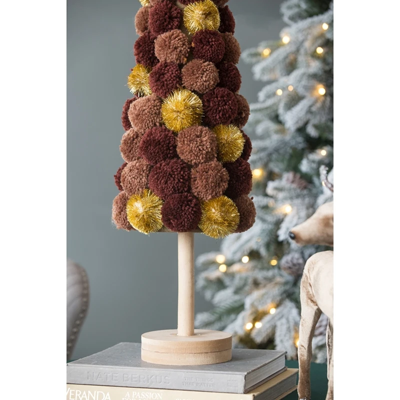 8,7x8,7x31,5 Декор рождественского стола высокой елки, кофейный мульти