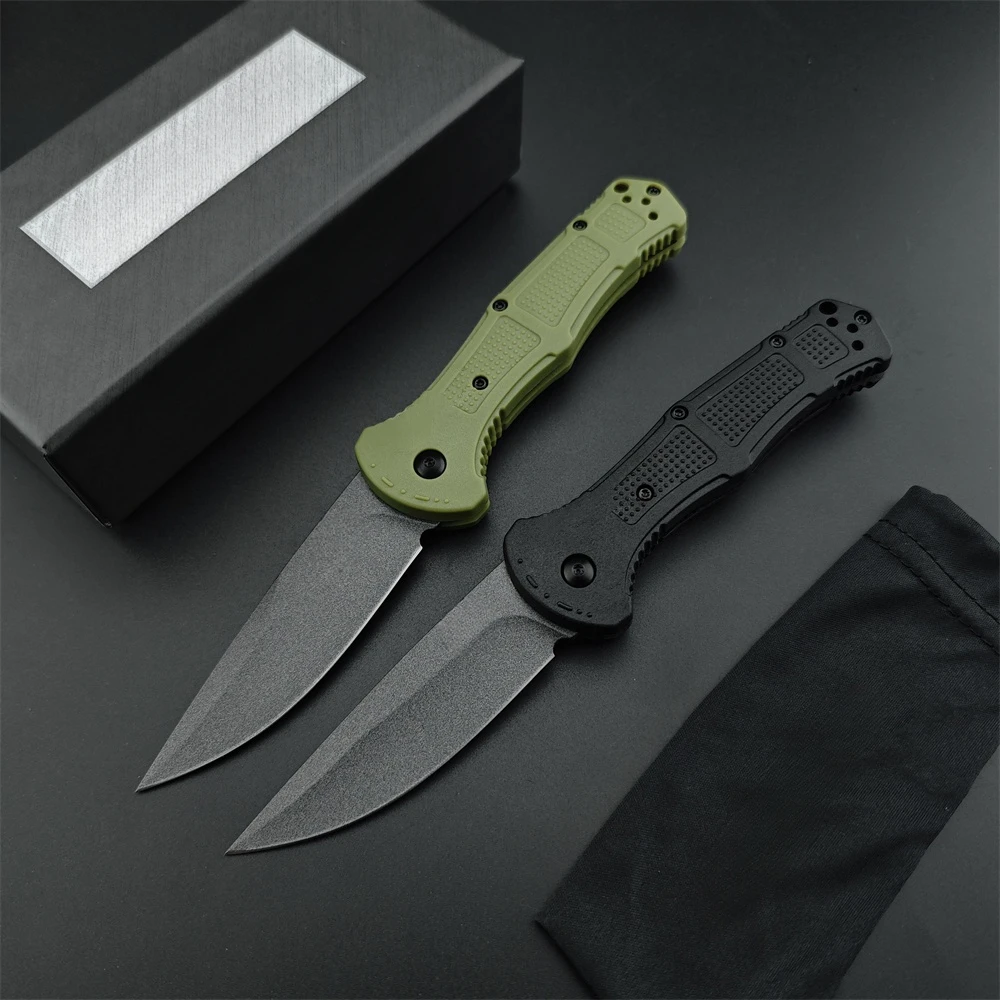 Outdoor BM 9070 Claymore Folding Knife D2 Blade Nylon Fiber Handle Camping Tactical Knives Hunting Survival Pocket EDC Tool