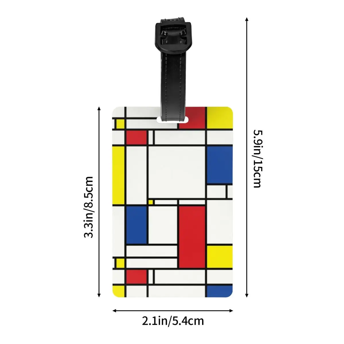 Piet Mondrian-Étiquettes à bagages minimalistes pour valise de voyage, art moderne, couverture de confidentialité, nom, carte d'identité