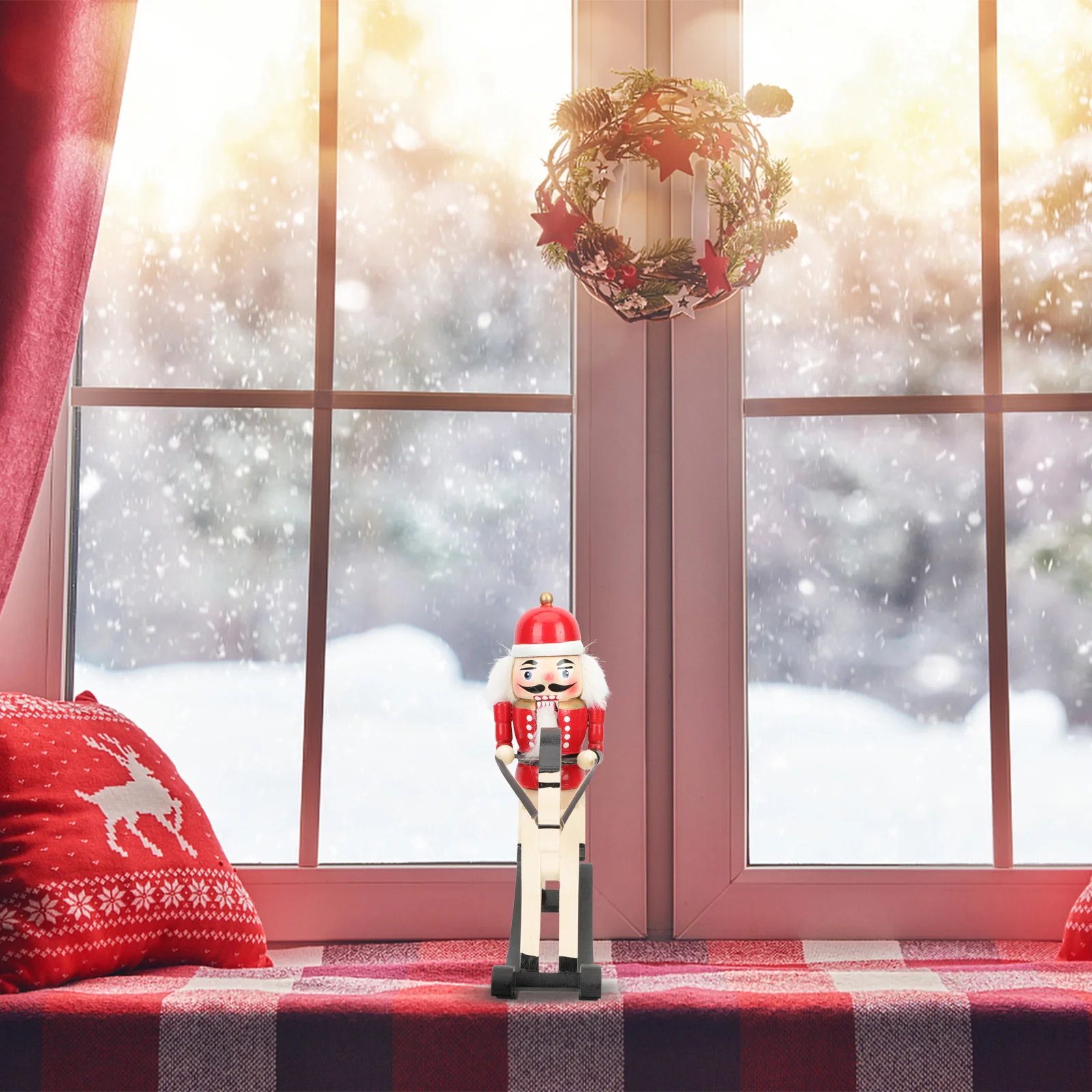 

Christmas Nutcracker Soldier Wooden Puppet Home Decoration for Indoor Kitchen Coffee Table Xmas Wood Craft Festive Atmosphere