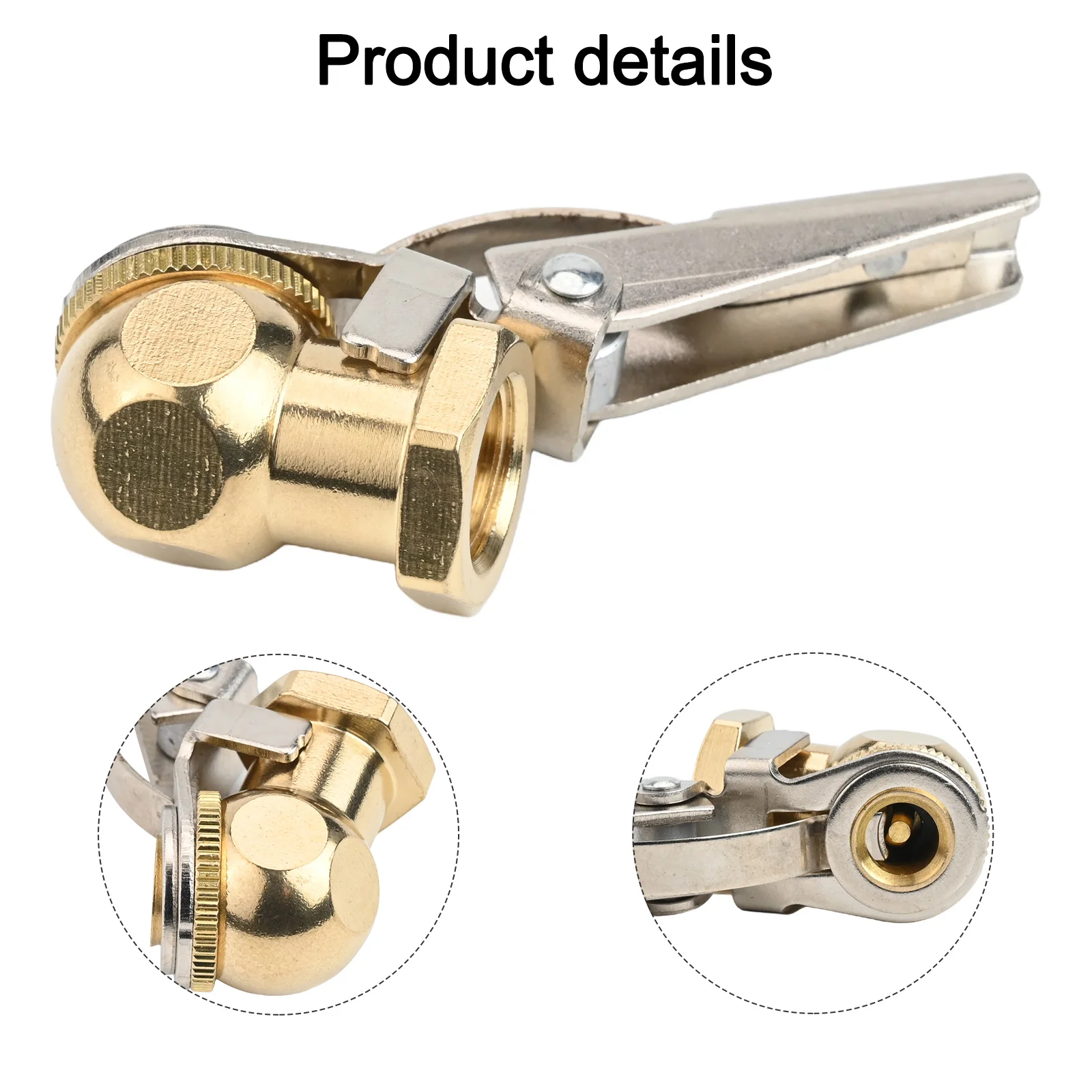 Inflating Nozzle with 1/4 Inch FNPT Brass Valve for Tire Inflation on For Bicycles Motorcycles Cars Trucks Up to 150 PSI