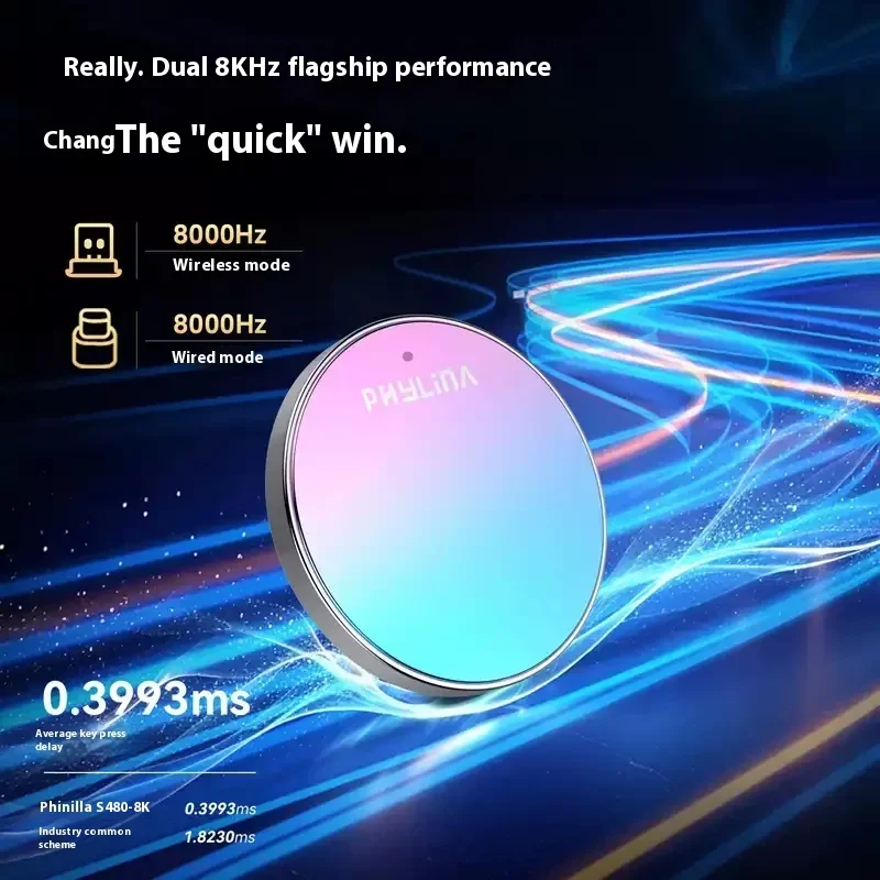 Phylina S480 Mouse Paw3950/Paw3395 Three Mode Wireless Gaming Mouse 8k  Lightweight Customized Office Computer Accessories Mouse