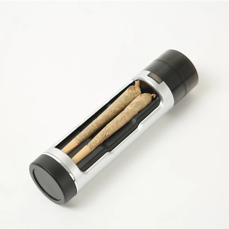 3 In 1 Filling Horn Pre-Rolled Cones Storage Tube with Manual Tobacco Grinder Portable Cigarettes Case Smoking Accessories