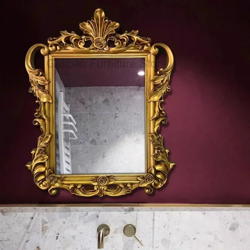 

Large Golden Makeup Decorative Mirrors Bathroom Antique Irregular Decorative Mirrors Bedroom Espejos Decorativos Wall Decor