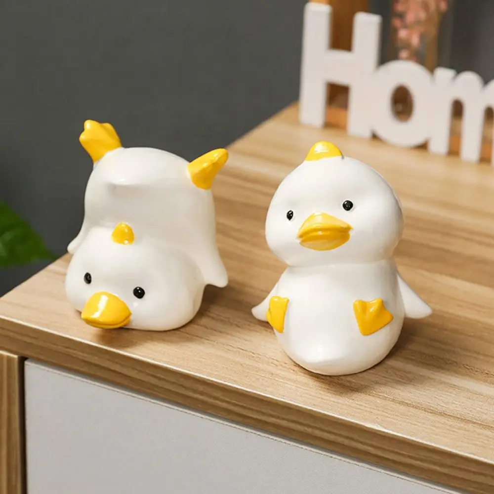 Keramik Ente Miniatur Figur Statue Sammlerstück Gelbe Ente Ornamente Cartoon Micro Landschaft Haustier Ente Landschaft Dekoration