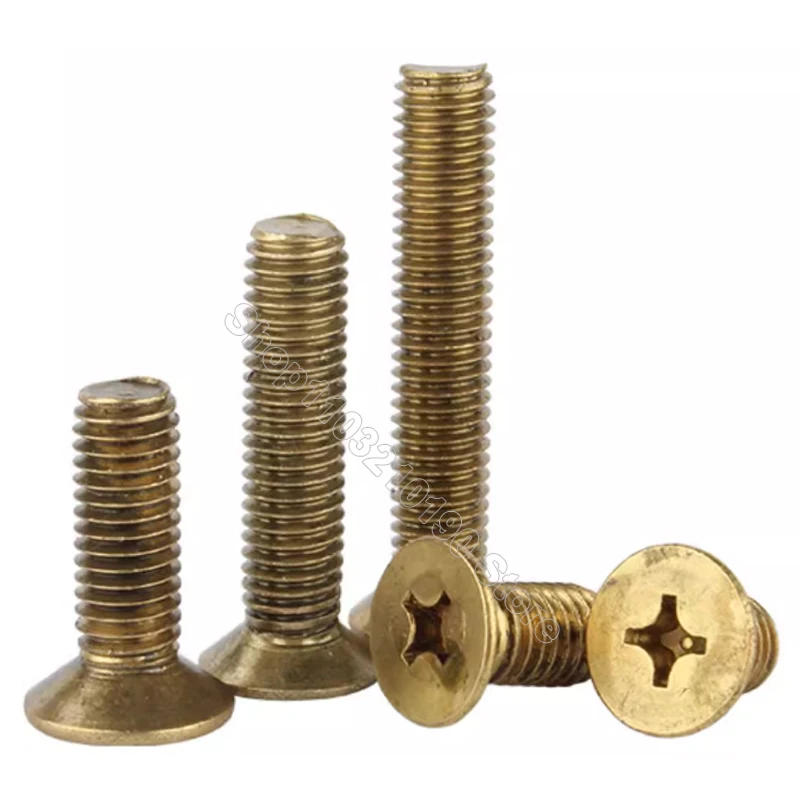2-100 قطعة النحاس فيليبس غاطسة رئيس مسامير شقة رئيس مسامير M2 M2.5 M3 M4 M5 M6 M8 الصليب راحة شقة رئيس آلة البراغي