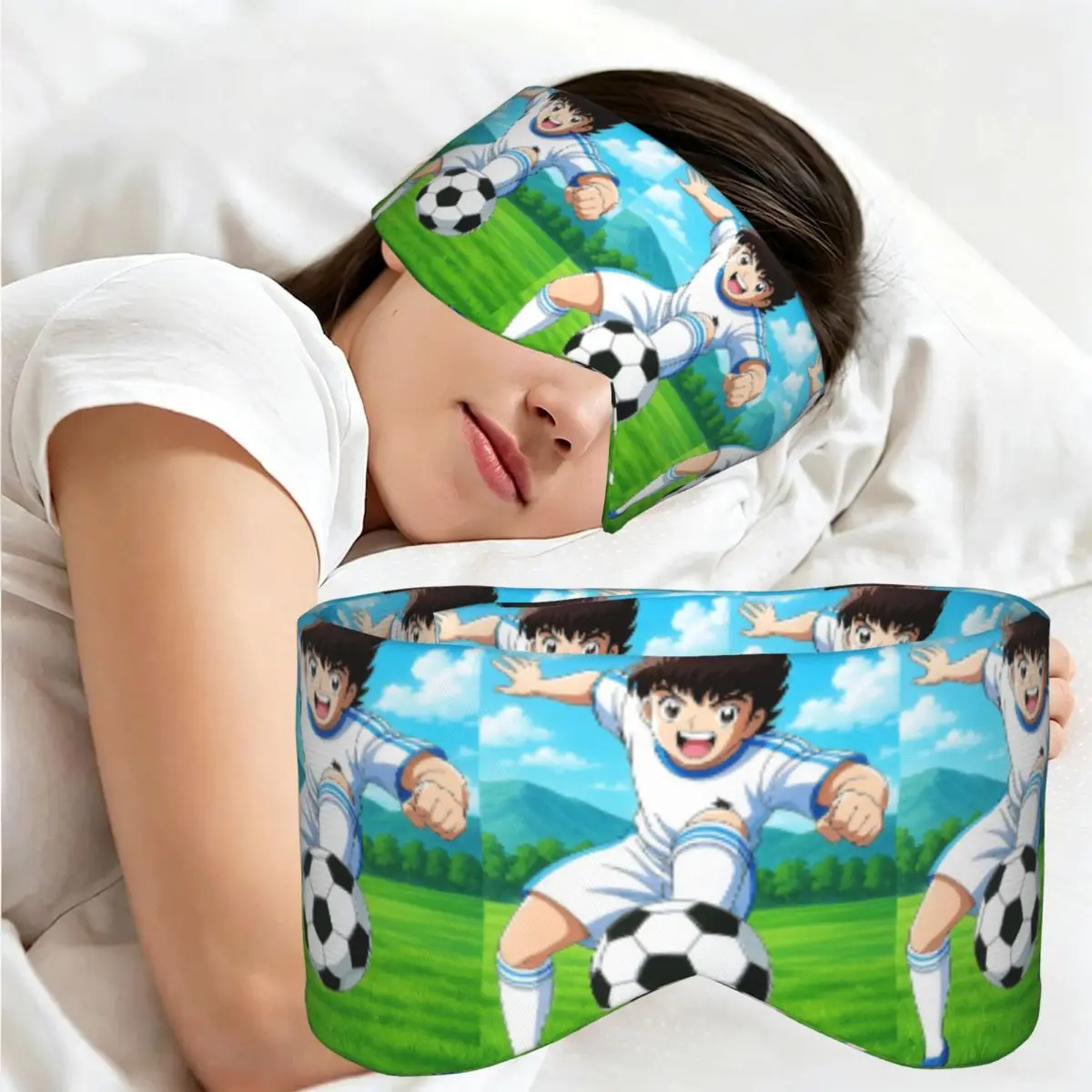 Captains Tsubasas Japan Football Anime sleep eye mask Light Blocking Portable Eye Cover for Girls Boys Travel Eyeshade eyepatch
