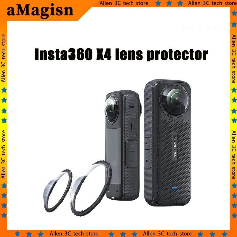 For Amagisn Insta360 X4 Lens Protective Cover Panoramic Action Camera Hd Anti Scratch Anti Collision Clear Lens Accessory