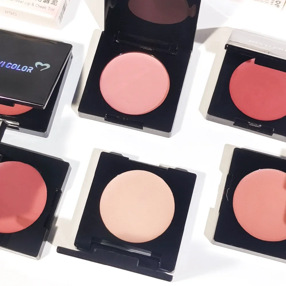 لوحة طينية 2 في 1 للشفاه وأحمر الخدود - 6 ظلال غير لامعة، ألوان حمراء/بنية جريئة، خالية من التلك، نباتية، طويلة الارتداء، معتمدة، للجنسين، آمنة للبشرة #4