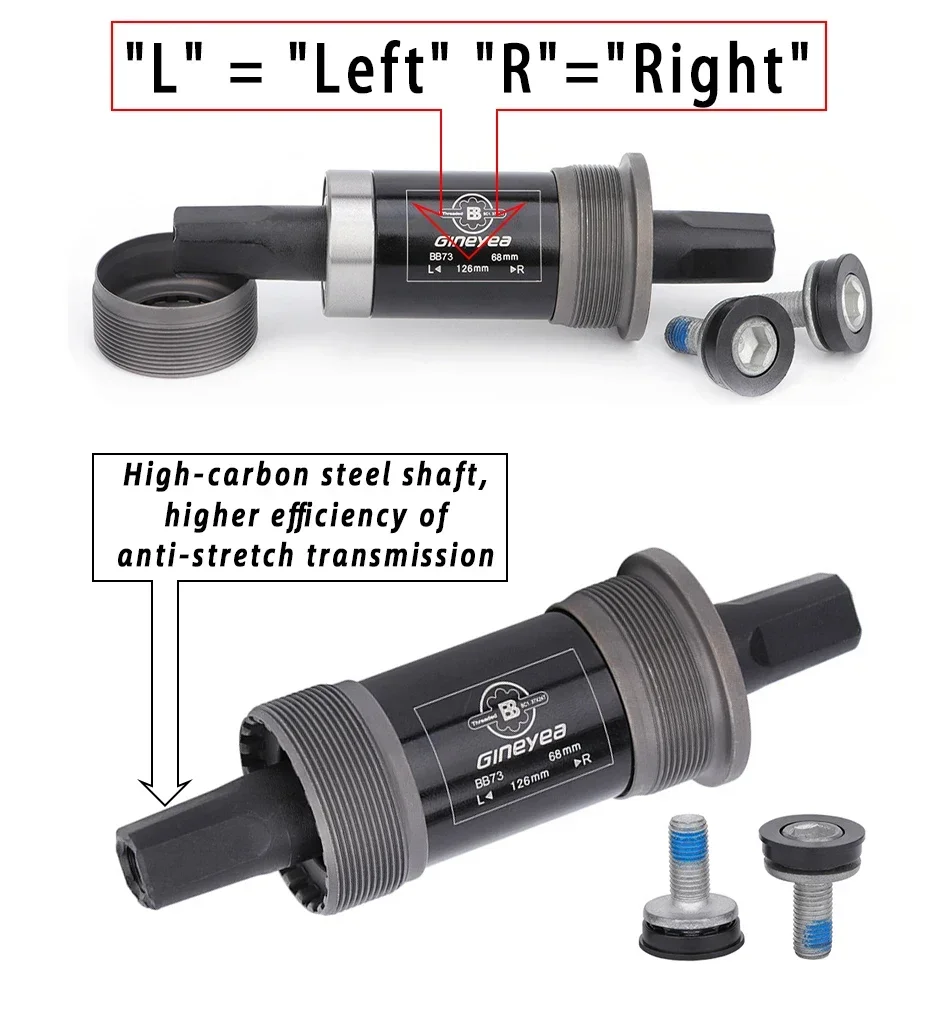 Square BB 68mm Bicycle Square Bottom Bracket Carbon Steel Square Tapered Bottom Bracket Road MTB Bike for Brompton view 4