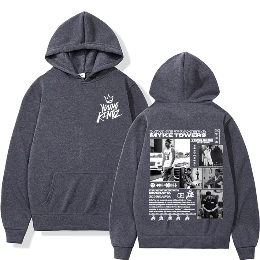 

Rapper Myke Towers Album Cover Hoodies Harajuku Hip Hop Punk Pop Music Sweatshirt Men Women High Quality Casual Pullovers Hoodie