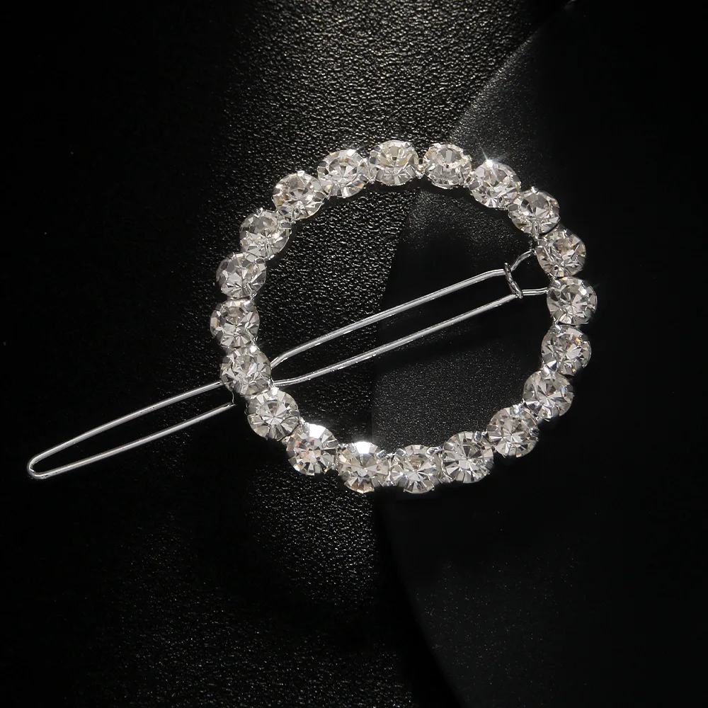 

Elegant round Frog Buckle Hairpin with Swarovski Crystals for Women European Style Hair Accessories for Bun Tail