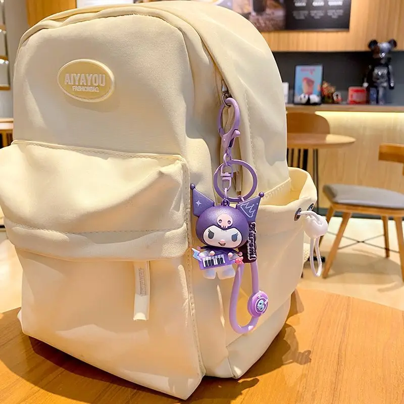 أزياء سانريو Kawaii Kuromi المفاتيح الكرتون أنيمي حقيبة ظهر الطالب قلادة لطيف زوجين هدية عيد ميلاد فتاة هدية عيد #4