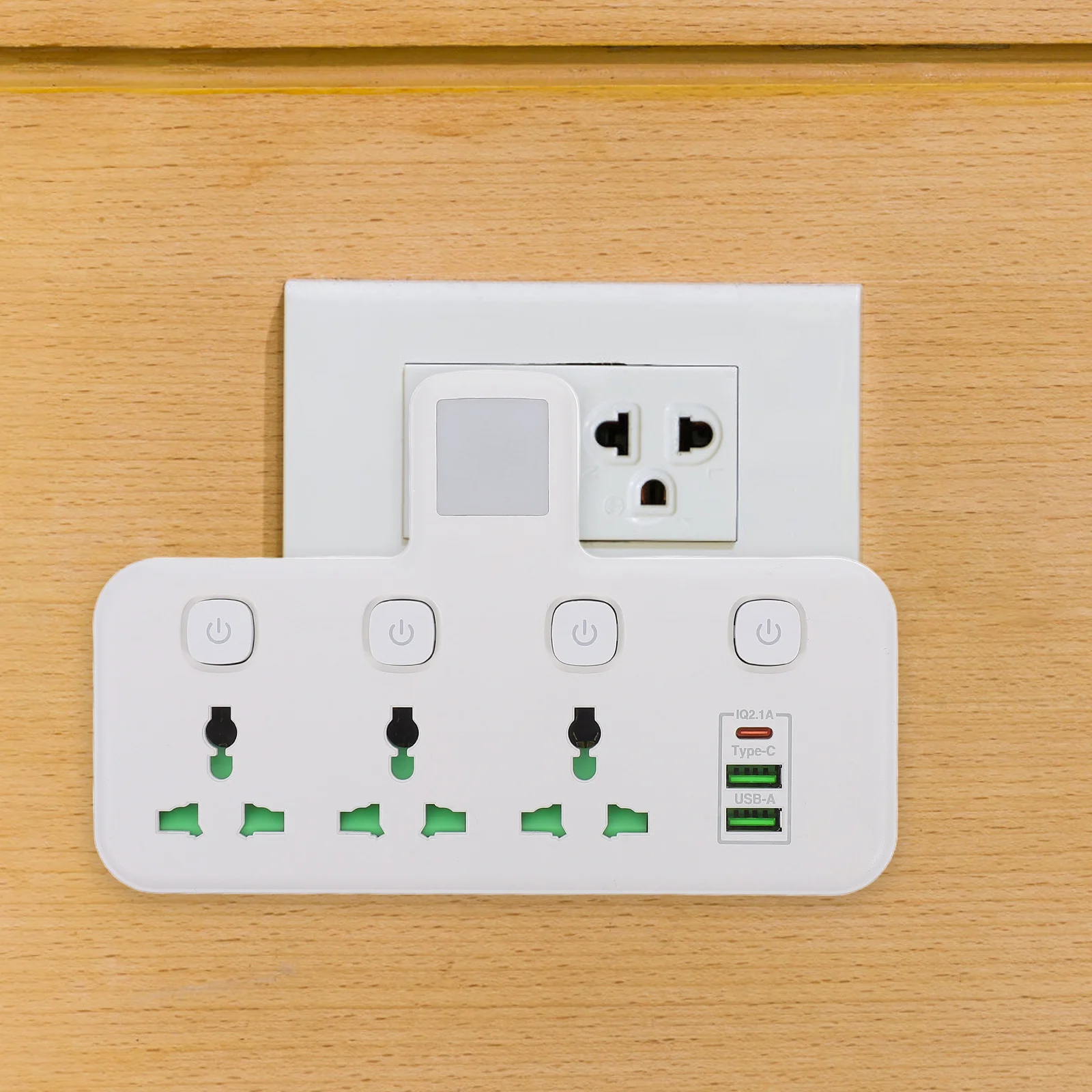 

2 Prong Usb Power Strip 110V-250V Flat Plug Travel Charging Station Compact Extension Cord With Typec Multiple Outlets Desktop