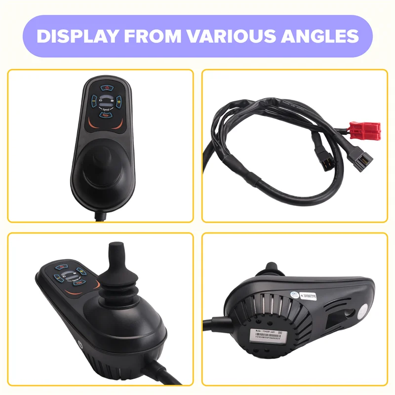 New For Indoor Electric Wheelchair Bike Compatible 24V Dual Drive Brushed Motor Joystick Controller Forward Reverse Max 45A Curr