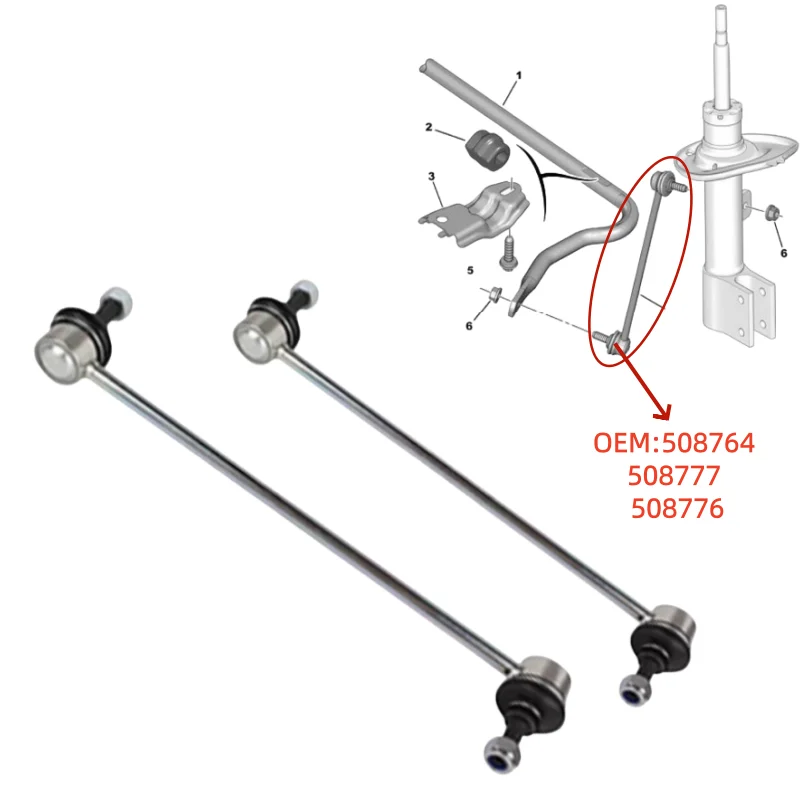 

508764 508777 508776 For Peugeot 307 308 3008 508 Citroen C4 C5 New 2 PCS Front Anti Roll Bar Stabiliser Drop links