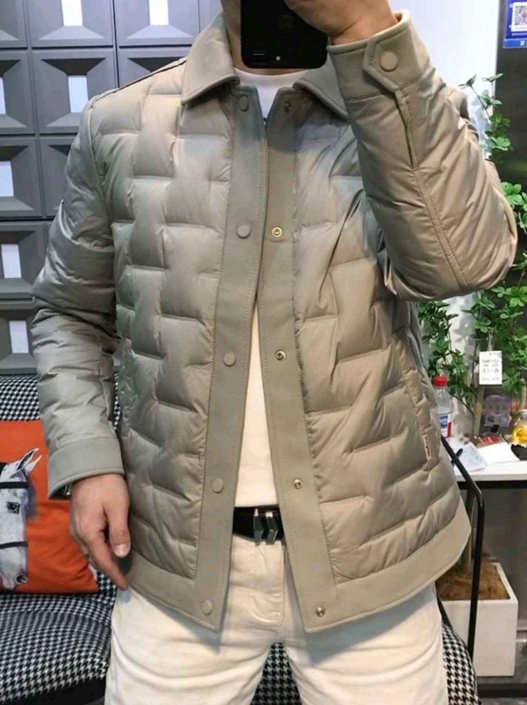 

Men's Faionable down Jaet Collar Busin Sle Autumn Winter New Arrival Versatile High Quali Youth Stand Fit Jaet