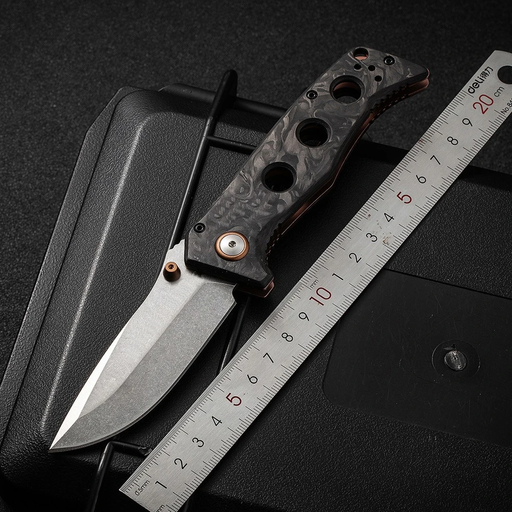 BM273-03 Bench/made Carbon Fiber Handle Outdoor Folding Knife High Hardness Camping tool knives