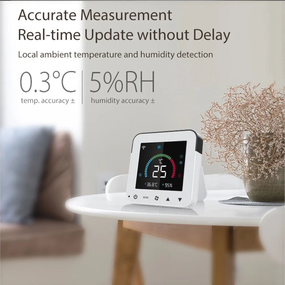 Smart Life Tuya WiFi Smart Thermostat IR Air Conditioner Temperature Humidity Controller with LCD Touch Screen Google Home Alexa