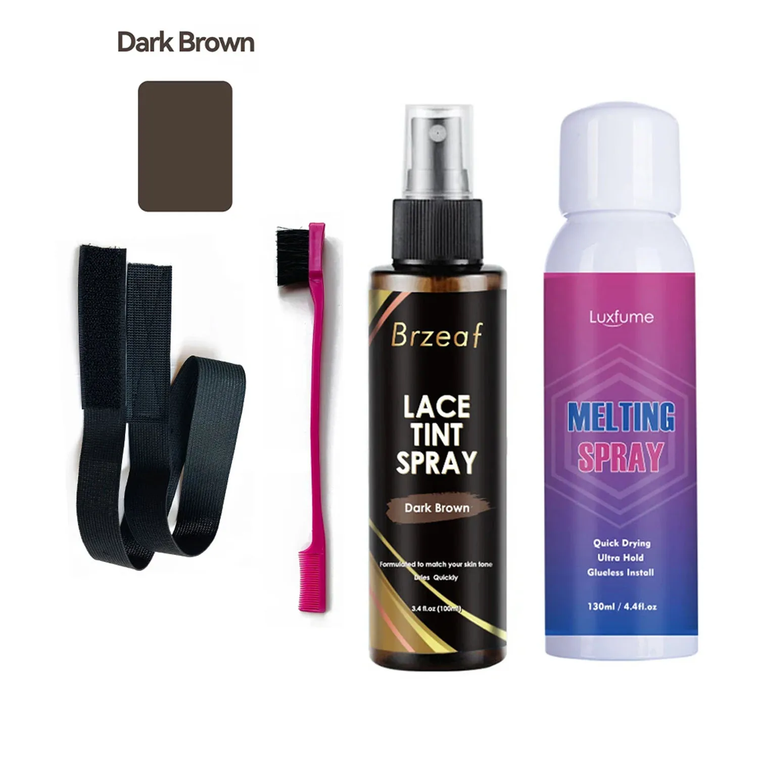 Набор для ухода за волосами, клей для парика, восковая палочка, средство для удаления клея, кружевной оттенок, мусс, плавящийся спрей, контроль кромок, набор для установки парика, ультра-фиксация