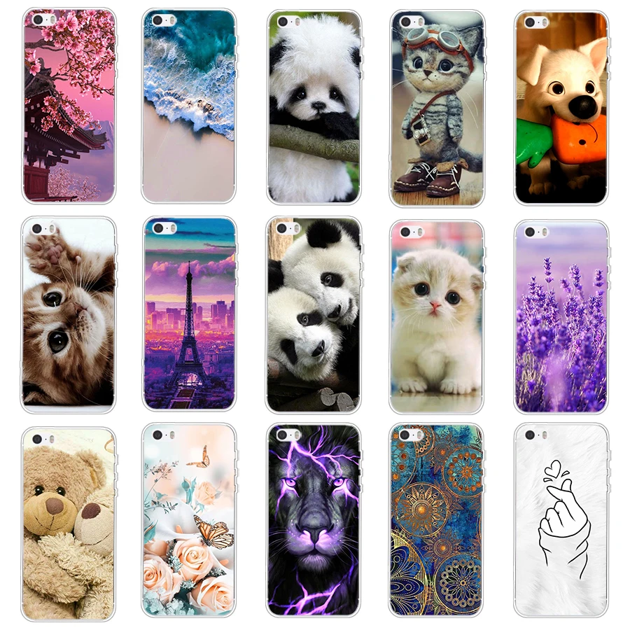 Case for iphone 4 4s 5 5s se 6 6s Case Soft Silicone TPU phone Back full protecive Cover Case Capa coque shell