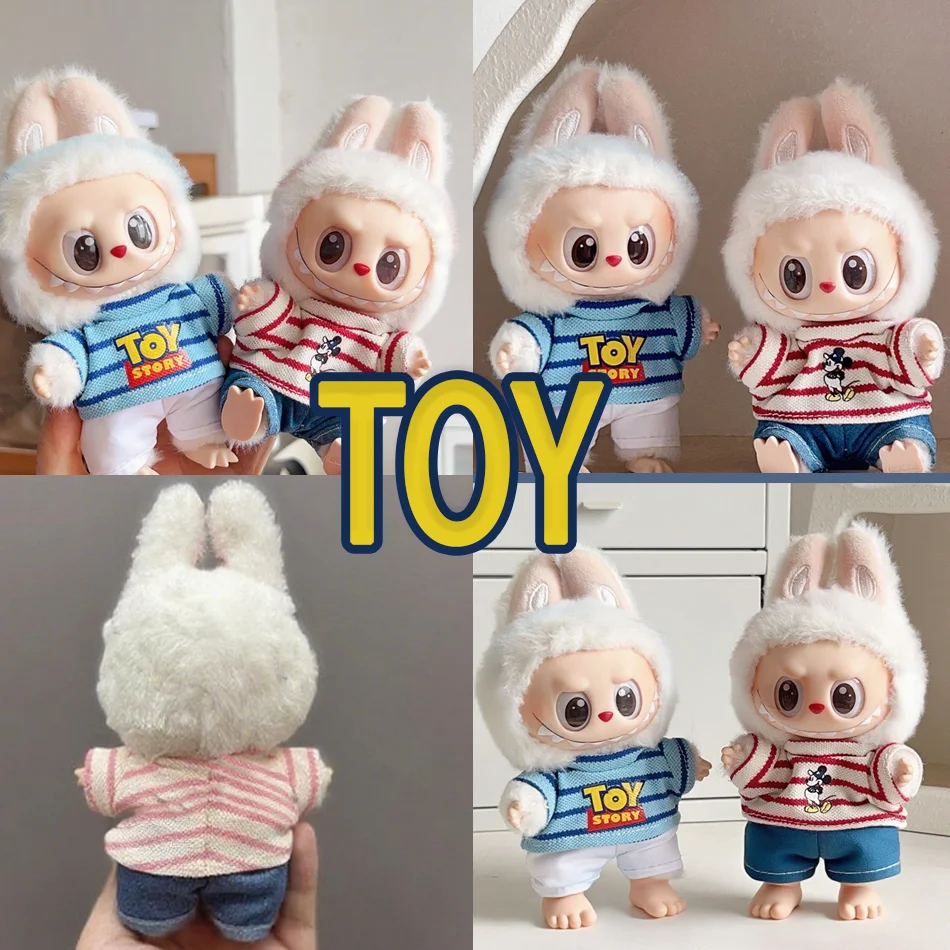 

Летняя полосатая футболка LABUBU Toy Story, освежающий набор V1V2, подвесное украшение, подарок на день рождения, детский подарок