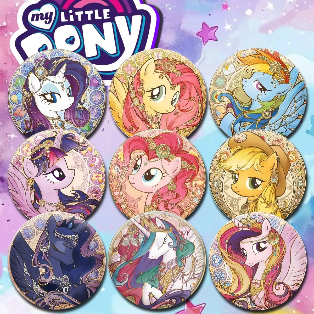 

Kawaii My Little Pony Baoli Peripheral Badges Cute Baorui Ziyue Pain Bao Princess Baji Collection Guzi Anime Cartoon Toys Gifts