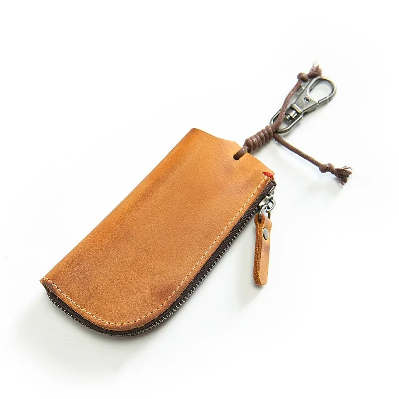 Vintage, ręcznie robiony, skórzany brelok na klucze, portfel, etui na kluczyki do samochodu, organizer, torba gospodyni — zdjęcie 5