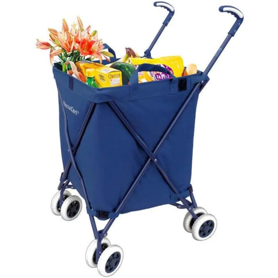 Transit -The Original Patented Folding Shopping and Utility Cart, Water-Resistant Heavy-Duty Canvas with Cover, Double Front