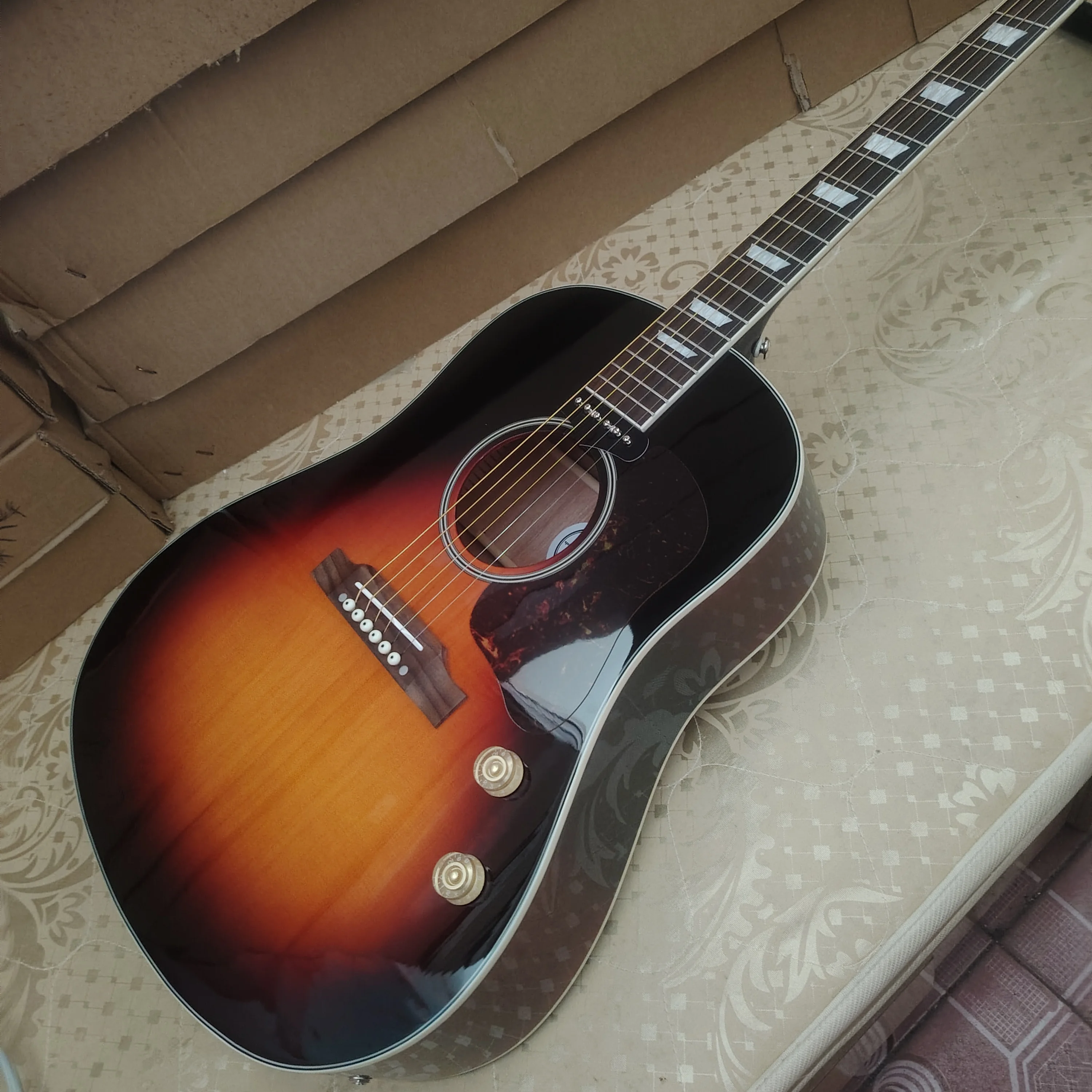 حار! 41 بوصة/301EQ/جيتار شعبي/قمة من خشب التنوب الصلب/لوحة أصابع من الخشب الأحمر/20 عمود صوت/J160E جيتار كهربائي أصلي/ #6