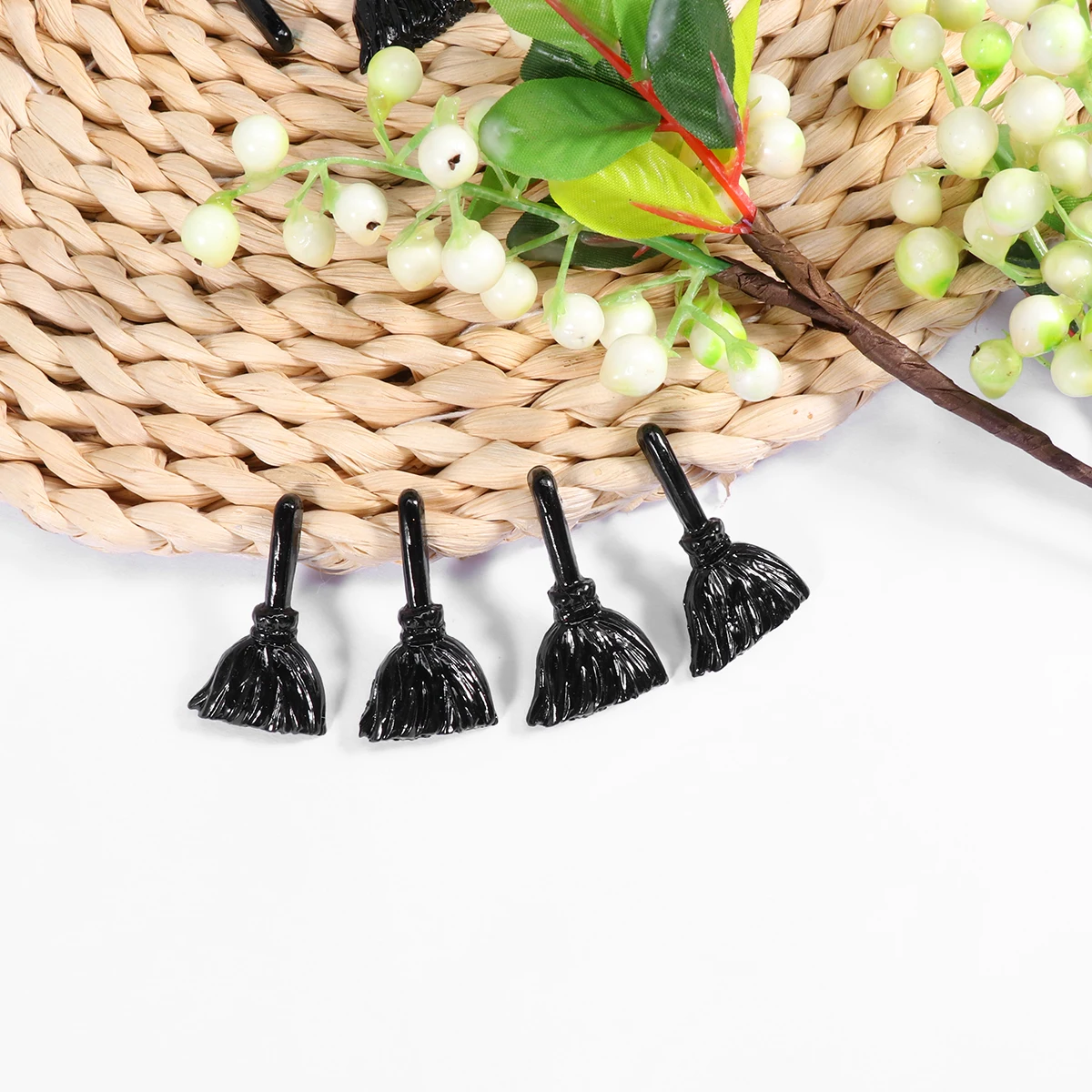 

10pcs Resin Broom Halloween Decor DIY Accessories Craft Making Jewelry Parts Reusable Durable Lightweight Glossy