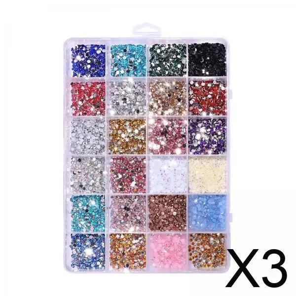 

Glitter Nail Art Rhinestones 3D Mixed Stones Gems Set Flat Bottom for Decoration Nails and Craft Projects
