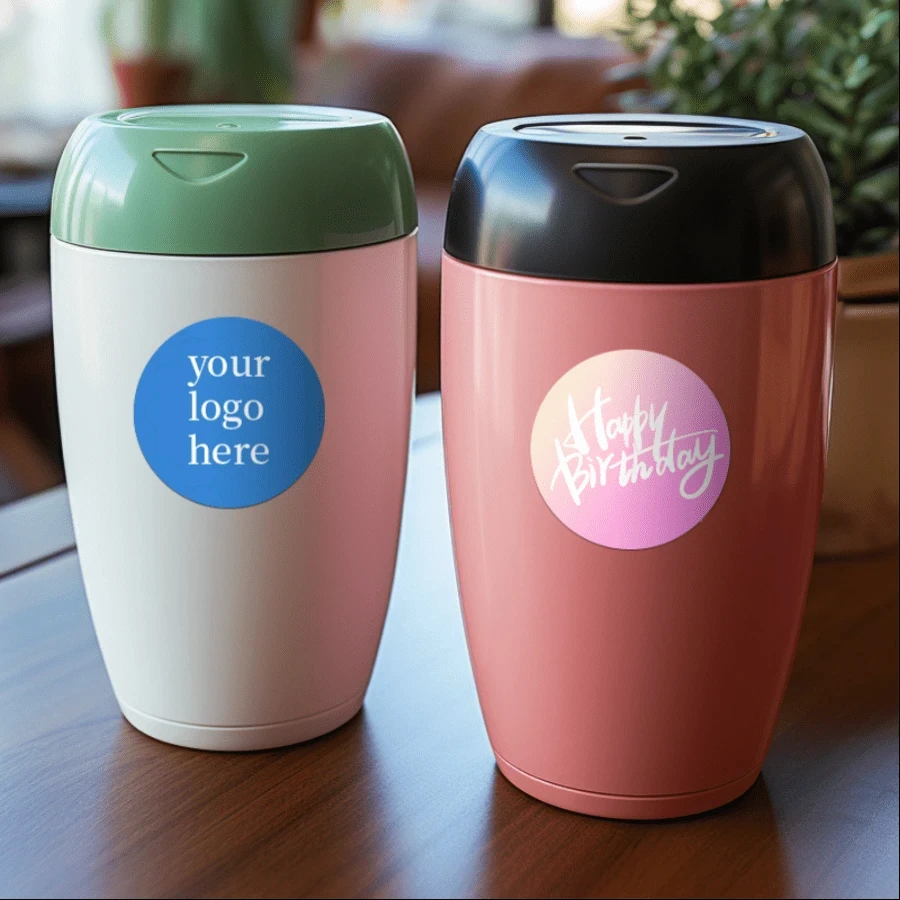 ملصقات دائرية مخصصة مقاس 3-8 سم - شخصية مثالية لحفلات الزفاف وأعياد الميلاد والذكرى السنوية والمدرسة والمناسبات