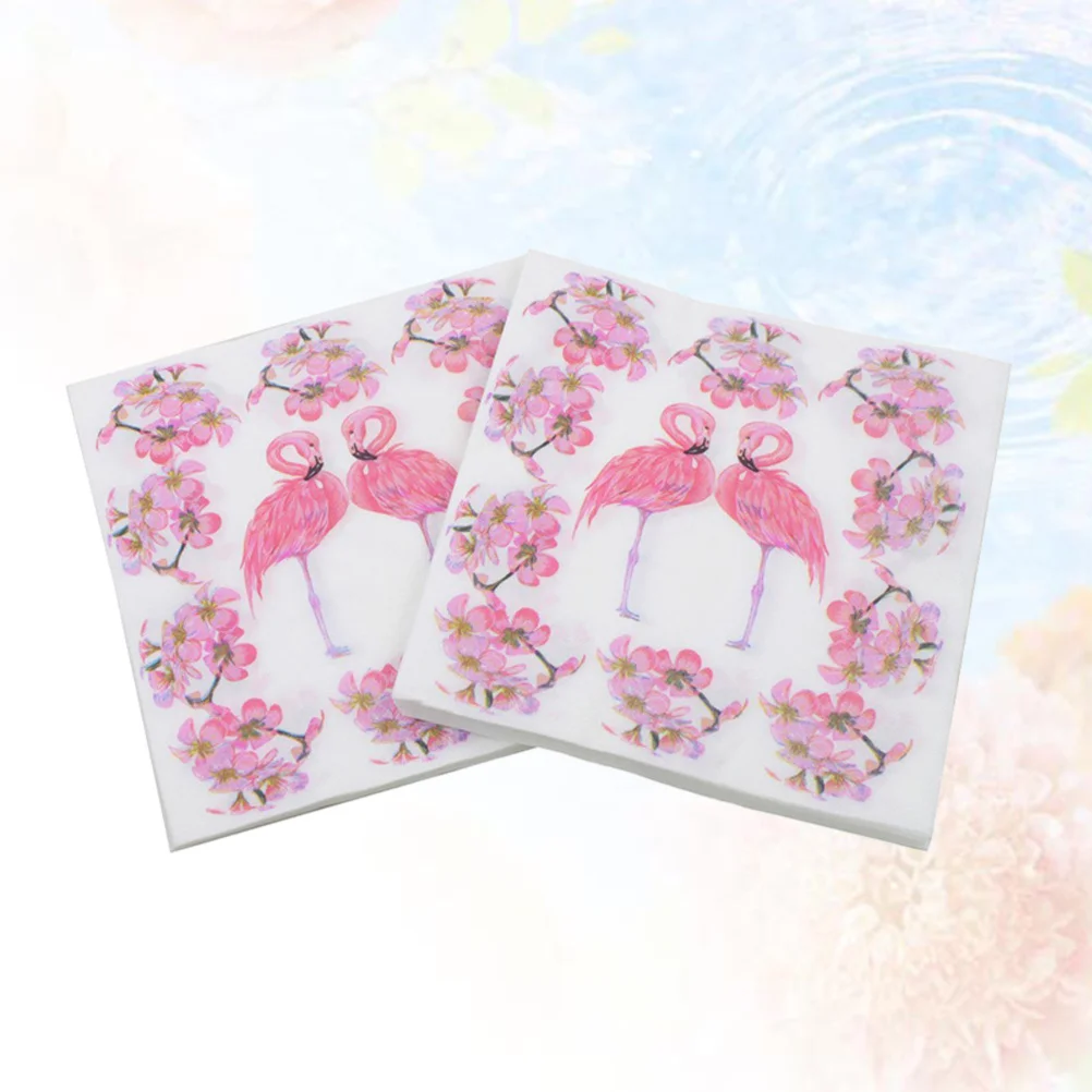 

40pcs Colorful Printing Napkin Flamingo Flower Napkin for Party Gathering Festival Home