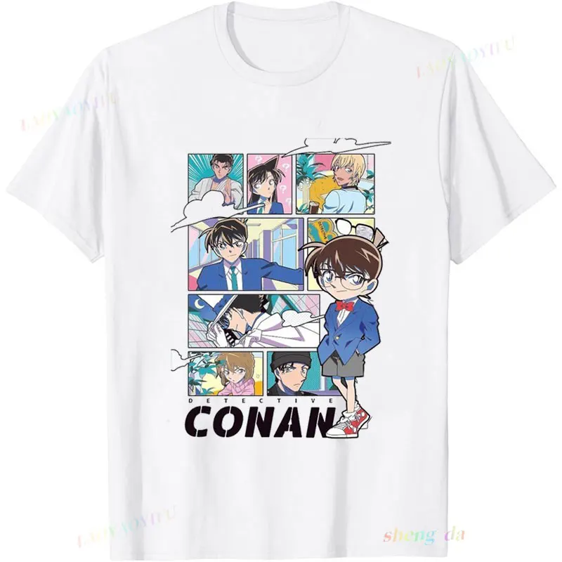 Detective Conan Women's Tops for Summer Clothes Women 2024 Unisex  Clothing Promotion Anime Tshirt Short Sleeve Tee Woman