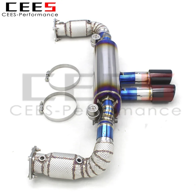 CEES Titanium Catback exhaust system Full exhaust For Porsche 911 991/991.2 2016-2018 escape Racing Exhaust Downpipe