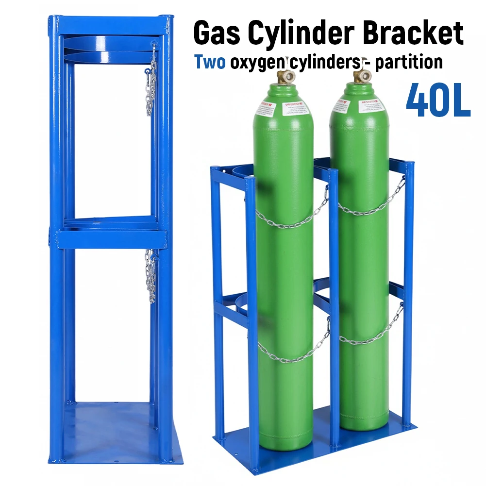 

40L Gas Cylinder Organizer Shelf with Protective Chain Metal Gas Cylinder Fixing Bracket for School Laboratory Hospital
