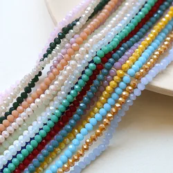 2mm Small Natural Stone Beads Candy Colors Crystal Faceted Beads Flat Space Loose Beads For Jewelry Making DIY Bracelet 15