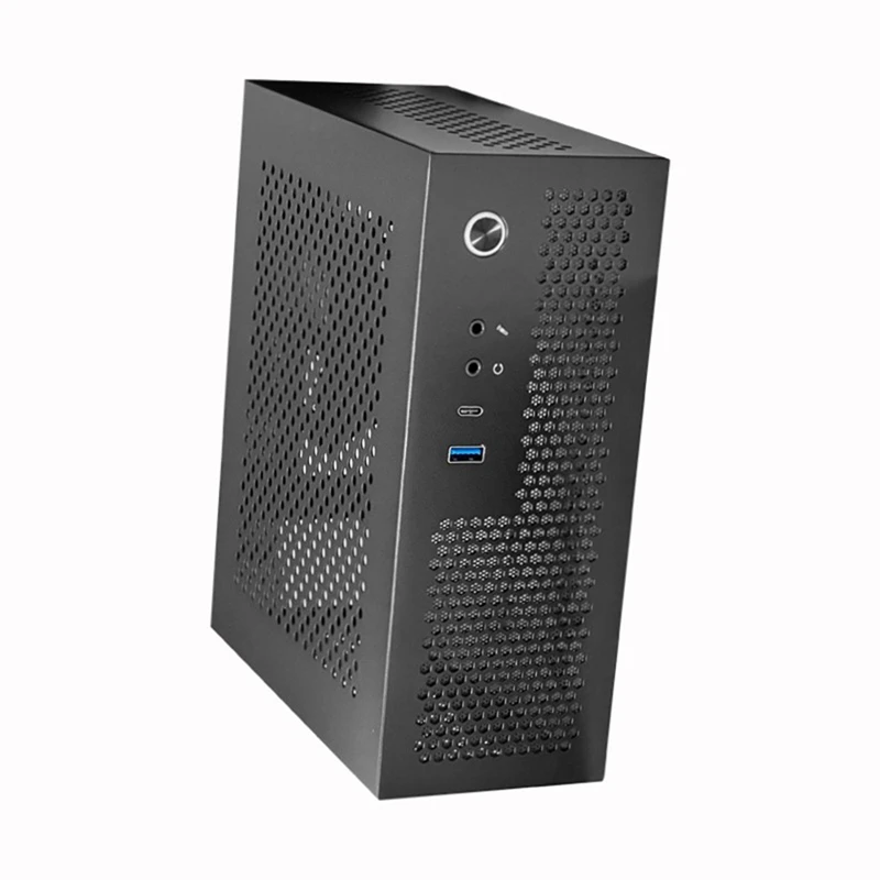 A09 HTPC Computer Case Mini ITX Gaming PC Chassis Desktop Chassis USB3.0 Type-C Computer Case Home Computer Case Black-DTB3 - view 3