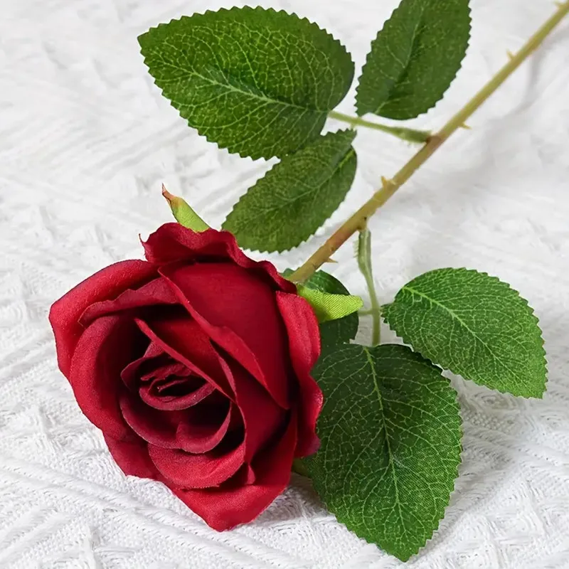 3/5 Stück lebensechte künstliche blaue Rosenblüten, Seidenblumenzweig für Zuhause, Hochzeit, Brautstrauß, Valentinstag, Party-Dekoration – Detail 8