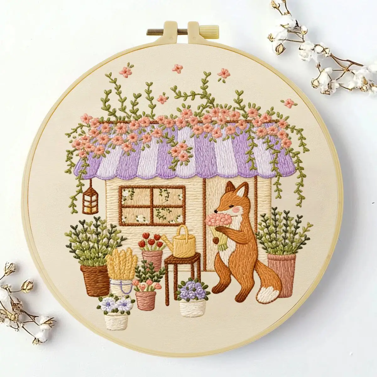 1 Stück 20X20CM/15X15CM 7,87/6,3 Zoll Meeresblick Stickerei Starter-Kit DIY-Kit Stickerei-Set für Anfänger – Detail 2