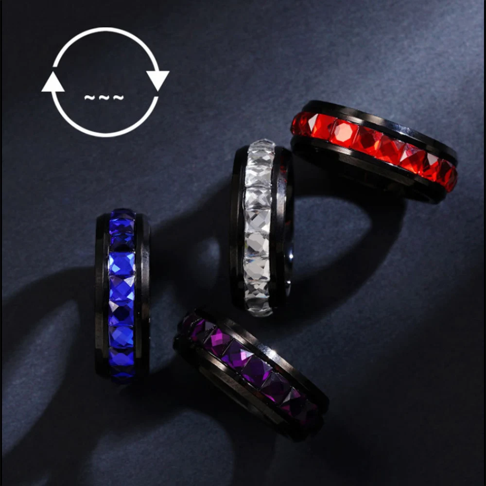 EDC Непоседа-слайдеры, модный аксессуар, кольцо с трещоткой, снятие стресса для взрослых, металлические СДВГ, повседневные кольца-непоседа, Haptic Coin