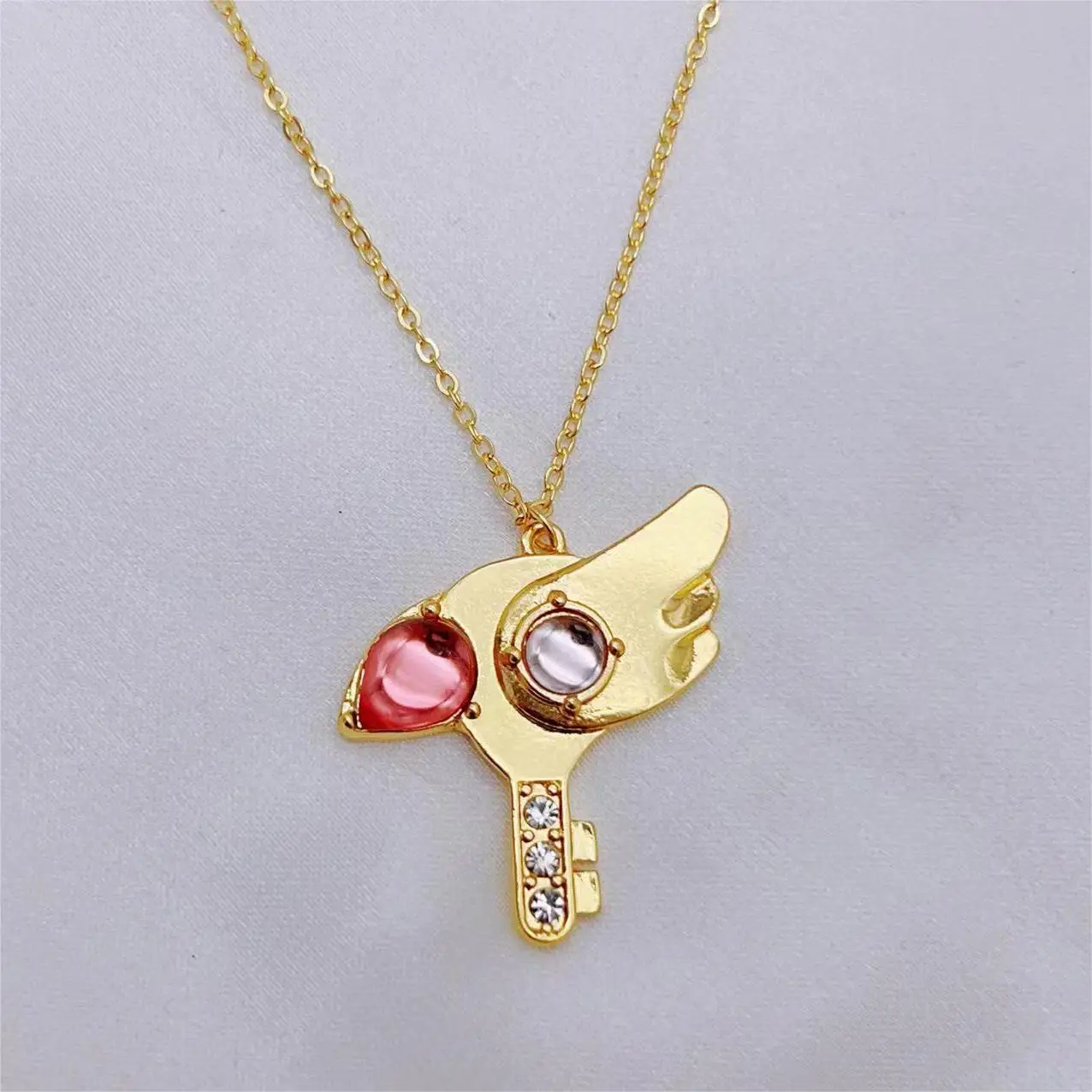 Sailor Moon Peripheral Necklace Cartoon Variety Sakura Magic Transformation Stick Pendant Chain Jewelry Gift Costume Props