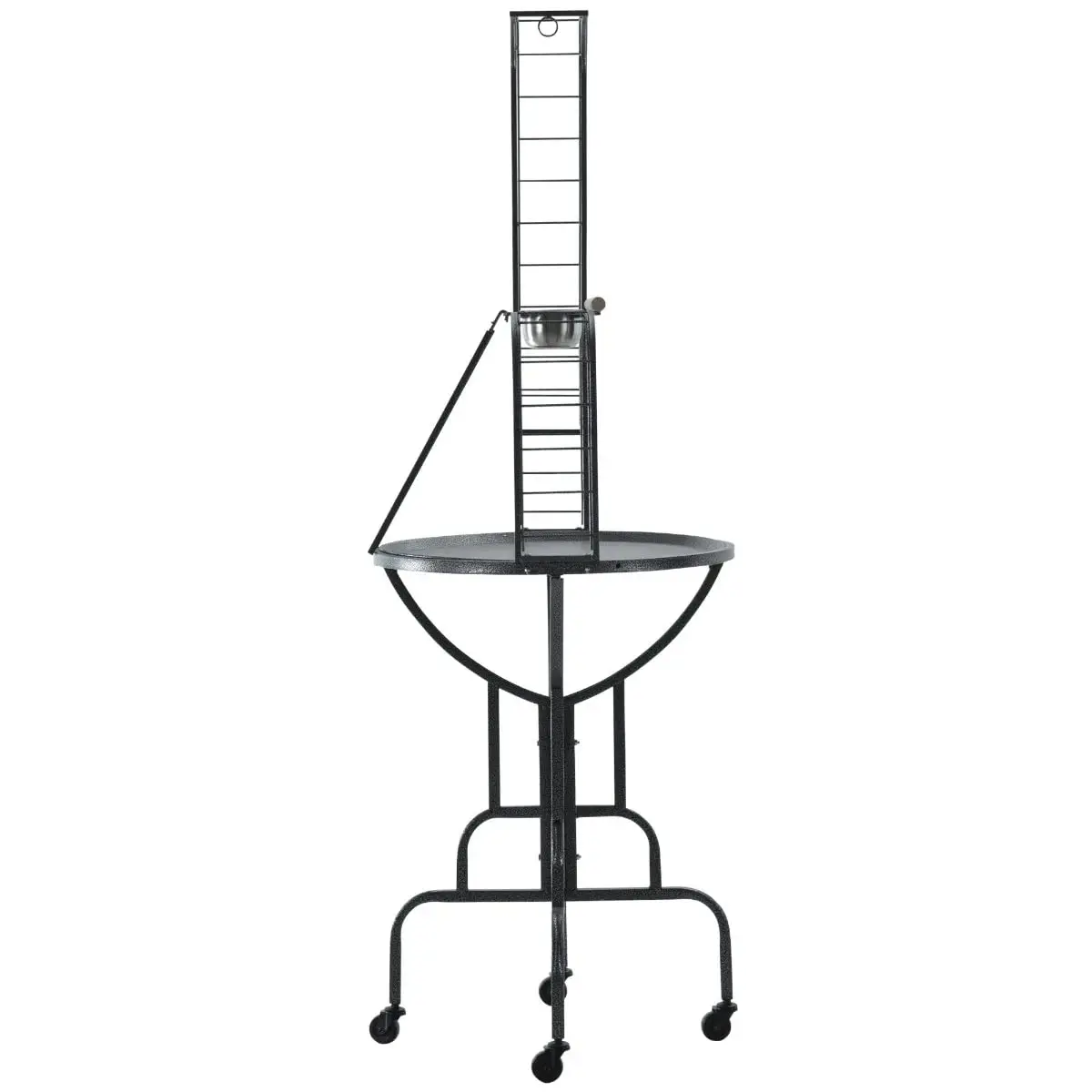 and Strong Durable Wrought Iron Parrot Bird Play Gym Ground Rolling Stand with Metal Climbing Play Ladder Easy Clean Rem